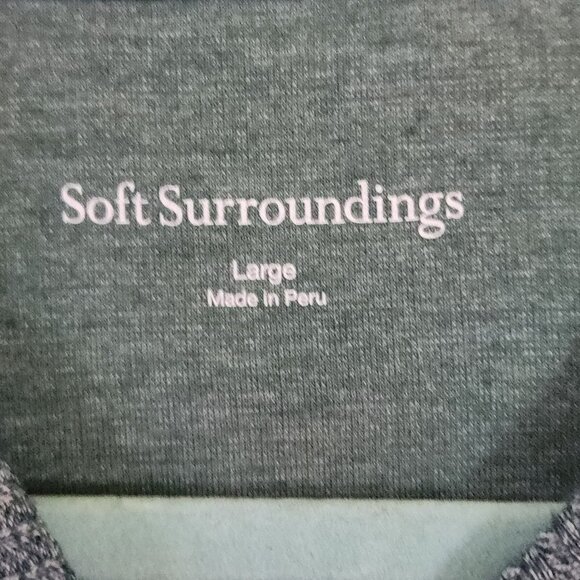 Soft Surroundings Evergreen Pullover Hoodie Tunic Top Size L - Picture 5 of 6